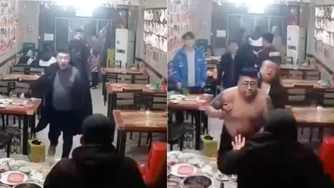沈阳餐馆醉酒男子口角斗殴